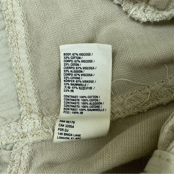 Free People Palm Valley Shortall Boho Zip Front Tie-Back Khaki - Picture 12 of 15